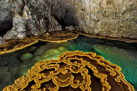 Alamy Lake Castrovalva is one of multiple lakes within the Lechuguilla Cave (Credit: Alamy)