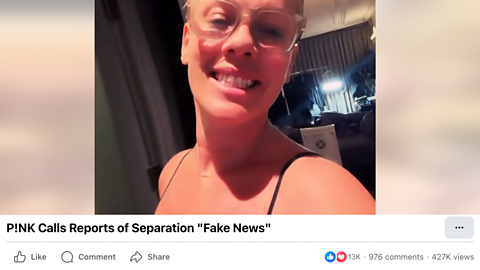 Singer Pink speaks out about marriage rumours.