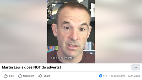Martin Lewis warns viewers he does not do adverts.