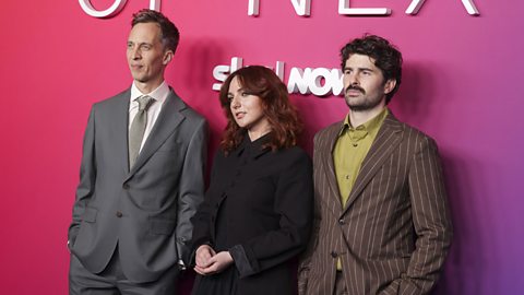 From left to right, producer James Longman poses with Ania Magliano and Paddy Young