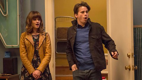 Alexis Bledel and Jason Ritter as Stacey and Gavin in a still from the unaired Us & Them remake of Gavin & Stacey