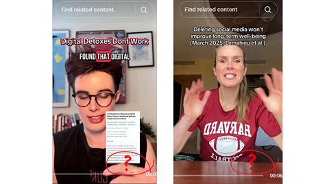 Image showing three different TikTok posts on the possible benefits of having a digital detox and putting your smartphones to one side
