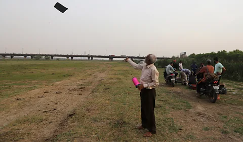Vijay Pandey Mohammad Ghayas' lifelong passion for kite flying now provides him with a distraction after being diagnosed with kidney cancer (Credit: Vijay Pandey)