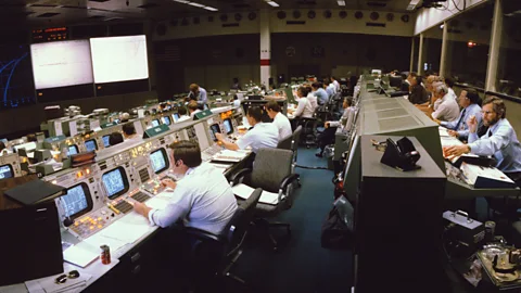 Getty Images Johnson Space Center's mission operations control room during Space Shuttle mission (Credit: Getty Images)