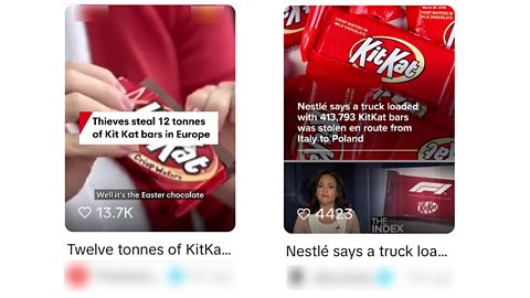 TikTok users discussing the KitKat heist