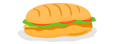 A cheese and salad sandwich