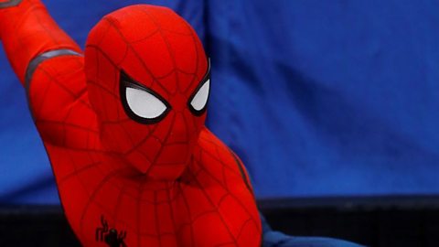 An image of the actor Tom Holland in his Spider-Man costume