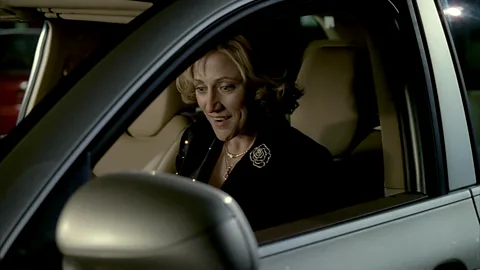 HBO In Members Only, Carmela (Edie Falco) is delighted when Tony buys her a new car as an apology (Credit: HBO)
