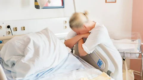 Getty Images The trend for giving birth on backs stuck from the 1600s, but many women find it uncomfortable (Credit: Getty Images)