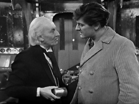 Dr Who Daleks Masterplan screenshot with William Hartnell and Peter Purves
