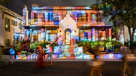 Kurt Lischka Once a year, Alys Beach's famous all-white exteriors are splashed in colour during its Digital Graffiti festival (Credit: Kurt Lischka)