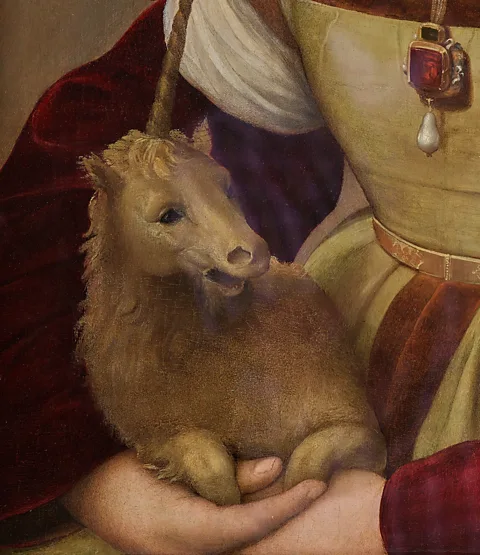 Galleria Borghese/ photo by Mauro Coen The tiny unicorn symbolises chastity and the legend that only a virgin could tame it (Credit: Galleria Borghese/ photo by Mauro Coen)