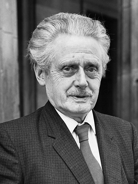 A black and white portrait of Hugh MacDiarmid