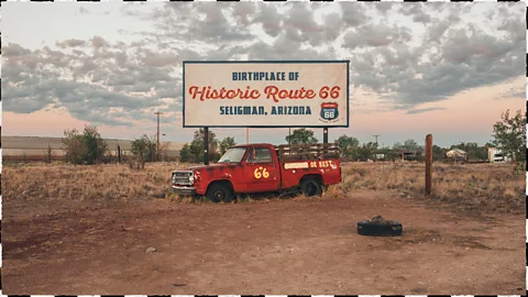 Johnny Kompar Once bypassed and struggling, Seligman now proudly bills itself as the birthplace of Historic Route 66 (Credit: Johnny Kompar)