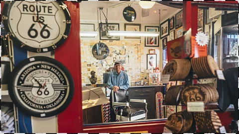 Johnny Kompar Angel Delgadillo served as a consultant on Pixar's Cars, helping inspire the fictional town of Radiator Springs (Credit: Johnny Kompar)