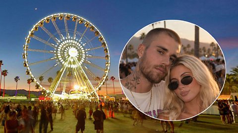 An image of the Coachella festival showground with its famous ferris wheel