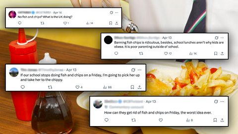Comments from social media about fish and chip Fridays.