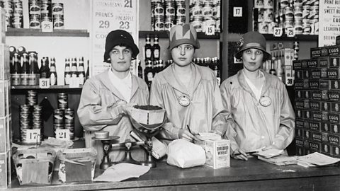 Women in a grocers in the 1920s.