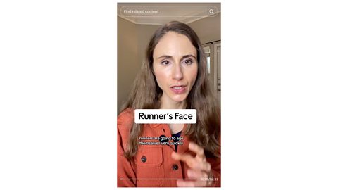 A TikTok video discussing runner's face.