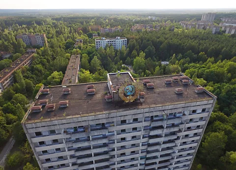 Getty Images After residents were evacuated following the Chernobyl disaster, the forest began to take over the town of Pripyat in modern-day Ukraine (Credit: Getty Images)