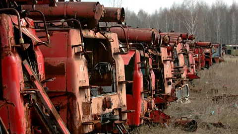 Phil Coomes/ BBC The dumps include many civil vehicles – such as fire engines – used to deal with the radioactive fallout left by the accident (Credit: Phil Coomes/ BBC)