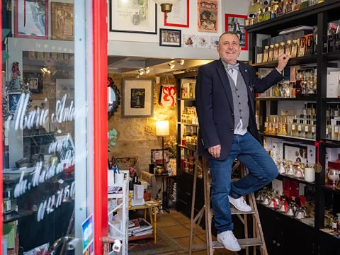 Hervé Lassïnce / BBC Each visit to Parfumerie Marie Antoinette becomes a lesson in fragrance (Credit: Hervé Lassïnce / BBC)