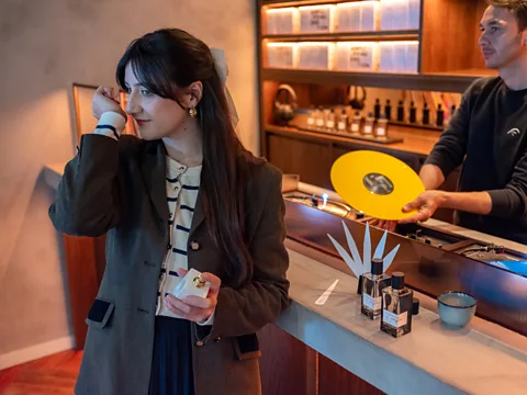 Hervé Lassïnce / BBC Sensorial experiences are on trend, like choosing fragrance against a bespoke musical soundtrack at L'Orchestre Parfum (Credit: Hervé Lassïnce / BBC)