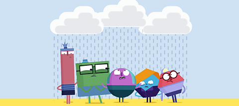 Clouds rain down on Xiao Ming and his friends, who are all sad or angry.