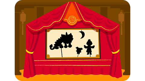 A Chinese shadow puppet show