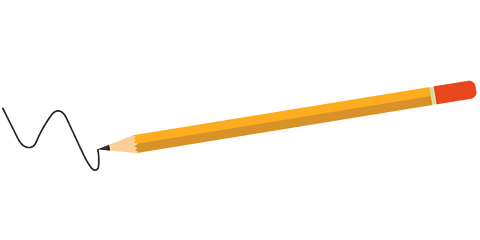 A pencil drawing a squiggly line