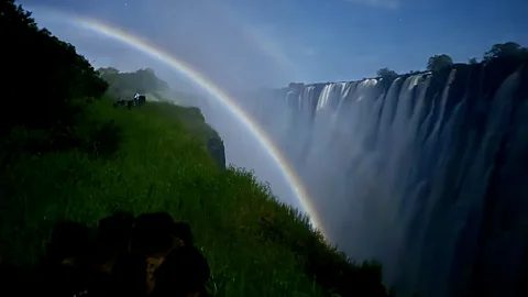 Sarah Steger A lunar rainbow forms when bright moonlight refracts through mist creating a rare nighttime rainbow effect (Credit: Sarah Steger)