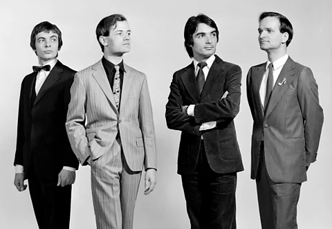 Getty Images Kraftwerk's classic quartet line-up was Karl Bartos, Ralph Hütter, Wolfgang Flür and Florian Schneider (Credit: Getty Images)