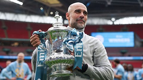 Pep Guardiola with the FA Cup.