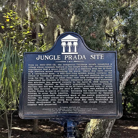 Florida Department of State A marker now highlights where Estevanico and the other members of the Narváez expedition landed in St Petersburg, Florida (Credit: Florida Department of State)