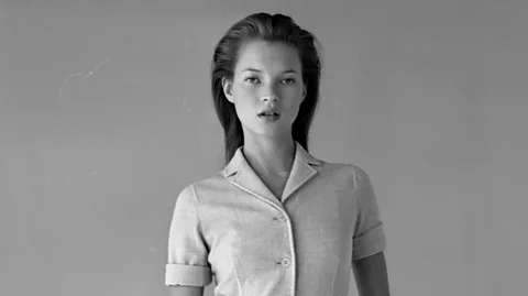 Still of Ellie Bamber as Kate Moss in Moss & Freud (Credit: Sean Gleason)