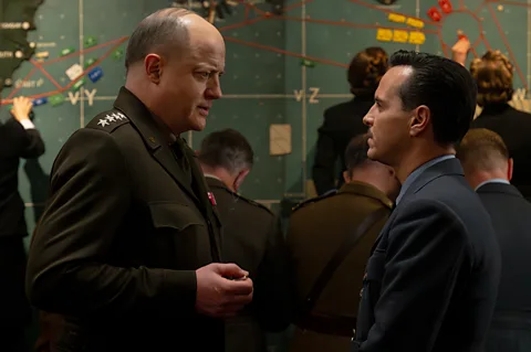 Focus Films New film Pressure stars Andrew Scott (right) as Stagg and Brendan Fraser (left) as Eisenhower (Credit: Focus Films)