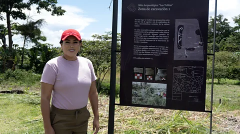 Sofia Quaglia Yajaira Ramón Rodas, mayor of Pablo Sexto, oversees a small archaeological park built around their local tolítas (Credit: Sofia Quaglia)