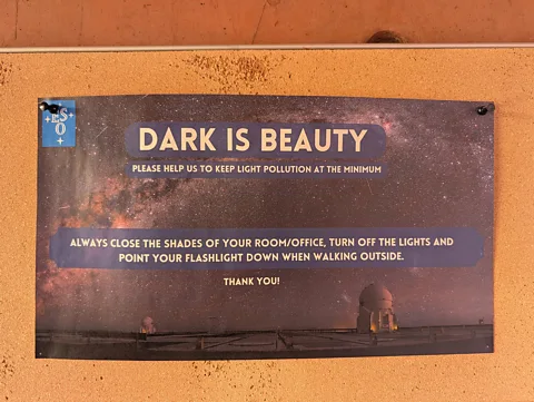 Richard Fisher A poster encourages people to keep light pollution to a minimum... (Credit: Richard Fisher)