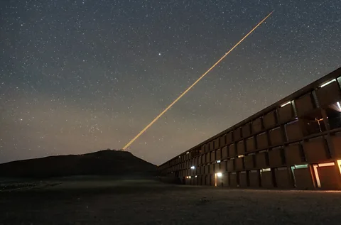 ESO/ N Schafer The laser guide emitting from the Very Large Telescope up on nearby Cerro Paranal (Credit: ESO/ N Schafer)