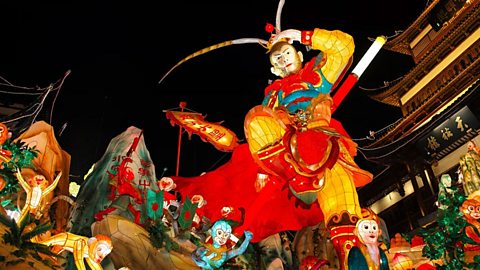 Chinese display of colourful lantern figures