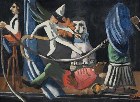 Courtesy private collection/ Gina Folly Max Beckmann's 1927 artwork Variété (Variety Show) depicts a chaotic cabaret performance (Credit: Courtesy private collection/ Gina Folly)