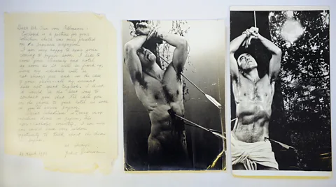 Getty Images Japanese author Yukio Mishima's posed for a celebrated series of photographs depicting him as Sebastian (Credit: Getty Images)