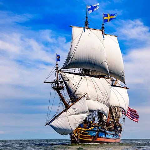 Jon Caspar Sometimes called the "Swedish Mayflower", the Kalmar Nyckel brought the first Swedish and Finnish settlers to New Sweden (Credit: Jon Caspar)