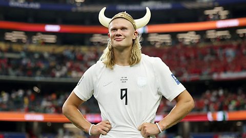 An image of the Norwegian striker Erling Haaland at the 2026 World Cup