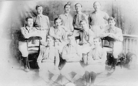 Photograph of Milford FC. William McCrum is the second from the left in the middle row