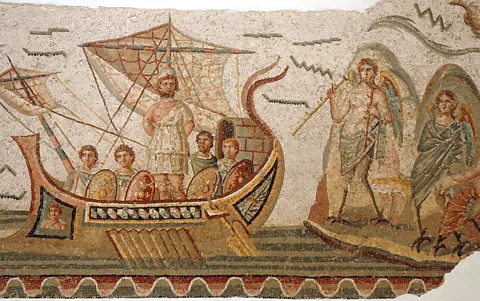 Alamy Ancient mosaic scene from Homer’s Odyssey, depicting Odysseus meeting with sirens (Credit: Alamy)