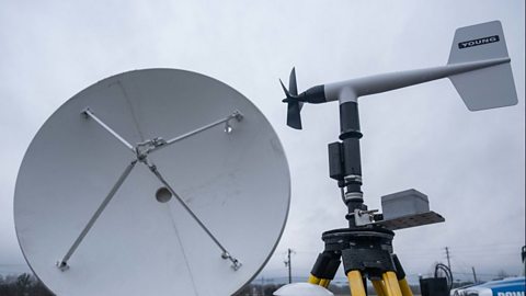 Small satellite dish and other weather measuring devices.