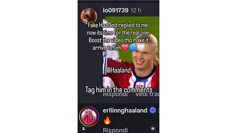 An image showing a fake social account claiming to be the one run by Erling Haaland