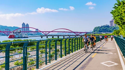 Alamy Most cyclists start the Huandao by pedalling out of Taipei (Credit: Alamy)