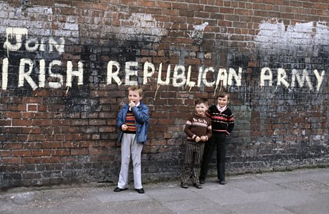 IRA slogan on a wall in Belfast, 1974.
